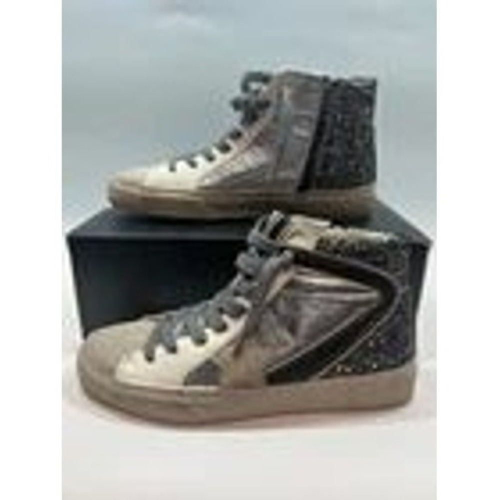 ShuShop Passion Women's Hi-Top Sneaker Glitter/Black Side Zip Size 8